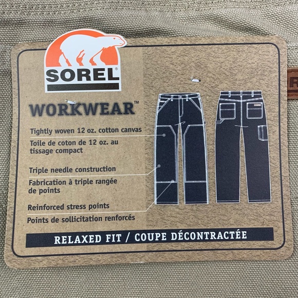 SOREL Workwear Relaxed Fit Men Reinforced Carpenter Triple Needle Jeans Sz 38x30 - Picture 4 of 9